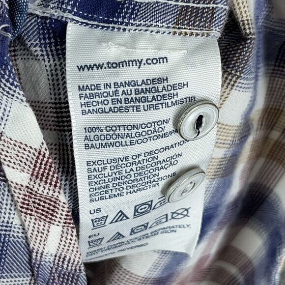 Tommy Hilfiger Shirt Mens Extra Large Button-Down Long-Sleeve Custom Fit‎ Plaid - Picture 10 of 14